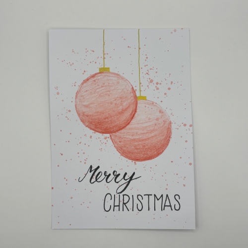 Merry Christmas rote Kugeln